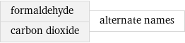 formaldehyde carbon dioxide | alternate names