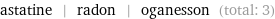 astatine | radon | oganesson (total: 3)