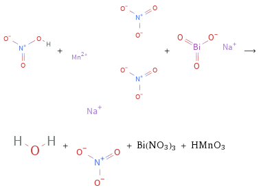  + + ⟶ + + Bi(NO3)3 + HMnO3