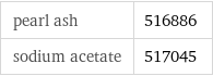 pearl ash | 516886 sodium acetate | 517045