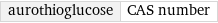 aurothioglucose | CAS number