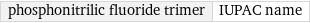 phosphonitrilic fluoride trimer | IUPAC name