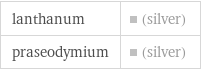 lanthanum | (silver) praseodymium | (silver)