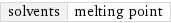 solvents | melting point