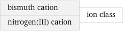 bismuth cation nitrogen(III) cation | ion class