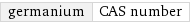 germanium | CAS number