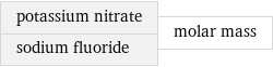 potassium nitrate sodium fluoride | molar mass