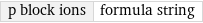 p block ions | formula string