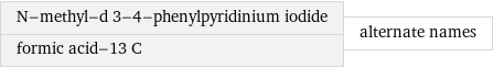 N-methyl-d 3-4-phenylpyridinium iodide formic acid-13 C | alternate names