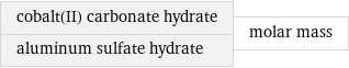 cobalt(II) carbonate hydrate aluminum sulfate hydrate | molar mass