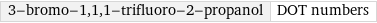 3-bromo-1, 1, 1-trifluoro-2-propanol | DOT numbers