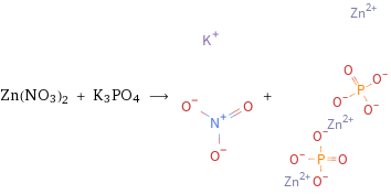 Zn(NO3)2 + K3PO4 ⟶ + 