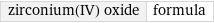 zirconium(IV) oxide | formula