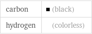 carbon | (black) hydrogen | (colorless)