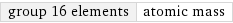 group 16 elements | atomic mass