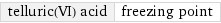 telluric(VI) acid | freezing point