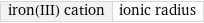 iron(III) cation | ionic radius