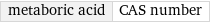 metaboric acid | CAS number