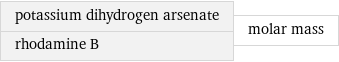 potassium dihydrogen arsenate rhodamine B | molar mass