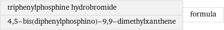 triphenylphosphine hydrobromide 4, 5-bis(diphenylphosphino)-9, 9-dimethylxanthene | formula