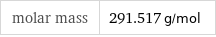 molar mass | 291.517 g/mol