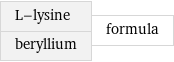 L-lysine beryllium | formula