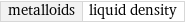 metalloids | liquid density