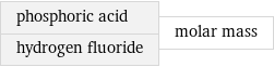 phosphoric acid hydrogen fluoride | molar mass