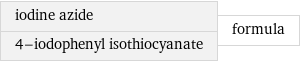 iodine azide 4-iodophenyl isothiocyanate | formula