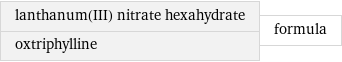 lanthanum(III) nitrate hexahydrate oxtriphylline | formula