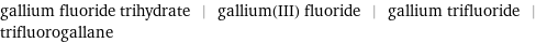 gallium fluoride trihydrate | gallium(III) fluoride | gallium trifluoride | trifluorogallane