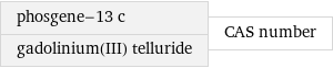 phosgene-13 c gadolinium(III) telluride | CAS number