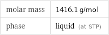 molar mass | 1416.1 g/mol phase | liquid (at STP)