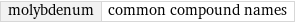 molybdenum | common compound names