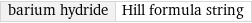 barium hydride | Hill formula string