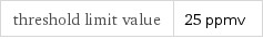 threshold limit value | 25 ppmv