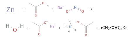  + + ⟶ + + + (CH3COO)2Zn