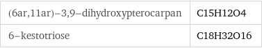 (6ar, 11ar)-3, 9-dihydroxypterocarpan | C15H12O4 6-kestotriose | C18H32O16