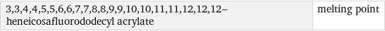 3, 3, 4, 4, 5, 5, 6, 6, 7, 7, 8, 8, 9, 9, 10, 10, 11, 11, 12, 12, 12-heneicosafluorododecyl acrylate | melting point