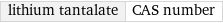 lithium tantalate | CAS number