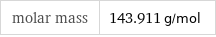 molar mass | 143.911 g/mol