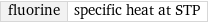 fluorine | specific heat at STP