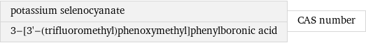 potassium selenocyanate 3-[3'-(trifluoromethyl)phenoxymethyl]phenylboronic acid | CAS number