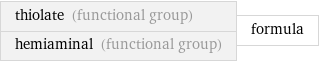 thiolate (functional group) hemiaminal (functional group) | formula