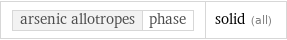 arsenic allotropes | phase | solid (all)