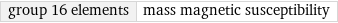 group 16 elements | mass magnetic susceptibility