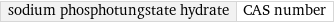 sodium phosphotungstate hydrate | CAS number