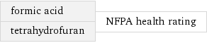 formic acid tetrahydrofuran | NFPA health rating