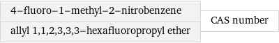 4-fluoro-1-methyl-2-nitrobenzene allyl 1, 1, 2, 3, 3, 3-hexafluoropropyl ether | CAS number