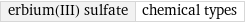 erbium(III) sulfate | chemical types